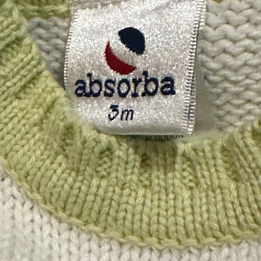 Absorba White and Green Baby Outfit - Picture 2 of 4